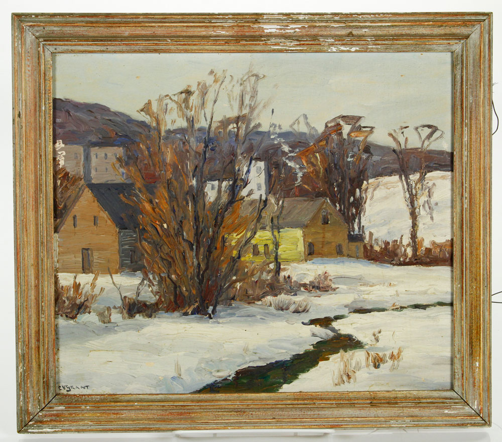 Appraisal: - Grant Vermont Winter Scene O P Cecil Vezin Grant