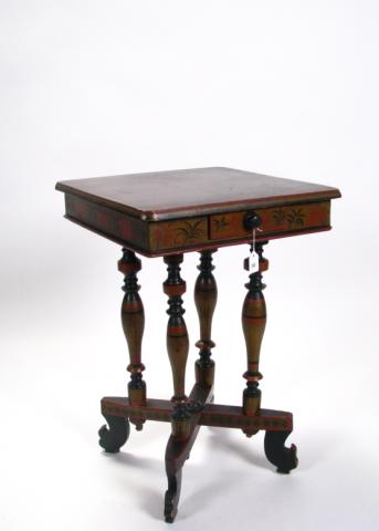 Appraisal: Paint decorated th Century Eastern side table possibly Eastern Russian