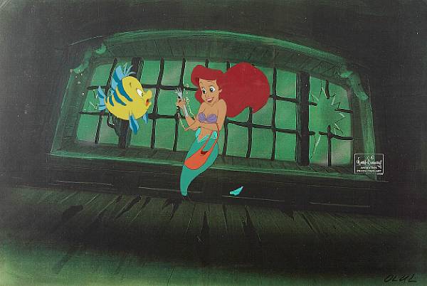 Appraisal: A Walt Disney celluloid from The Little Mermaid gouache on