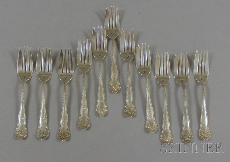 Appraisal: Set of Eleven Gorham Sterling Salad Forks Lancaster pattern lg