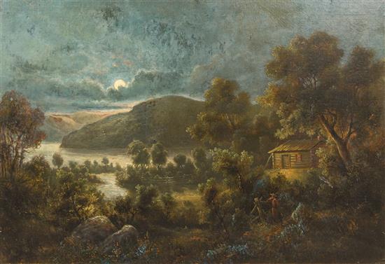 Appraisal: Sale Lot Otto Sommer American - Moonlit Landscape oil on