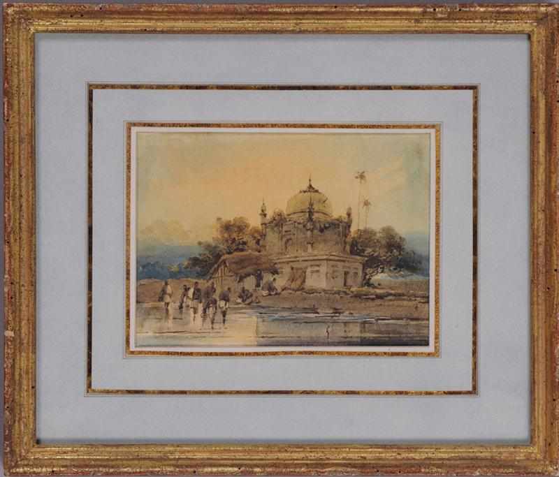 Appraisal: ATTRIBUTED TO GEORGE CHINNERY - WAYSIDE SHRINE Watercolor on paper