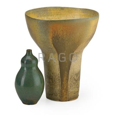 Appraisal: LAURA ANDRESON - Two glazed porcelain vases Los Angeles CA