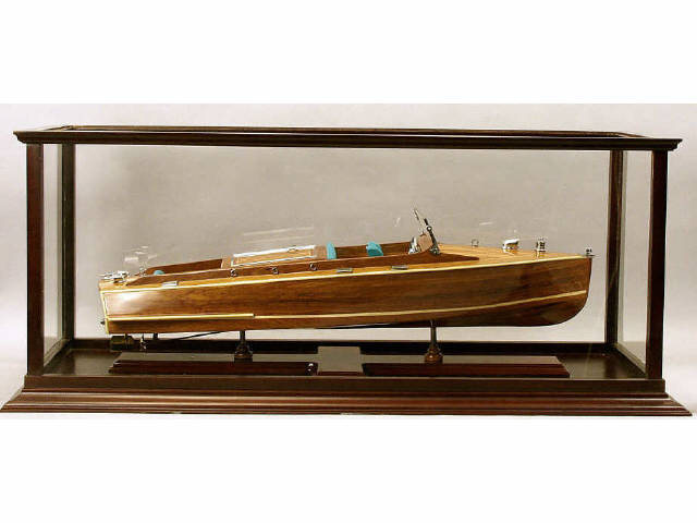 Appraisal: Beautiful Hand Crafted Mahogany Chriscraft Speed Boat Model hand laminated