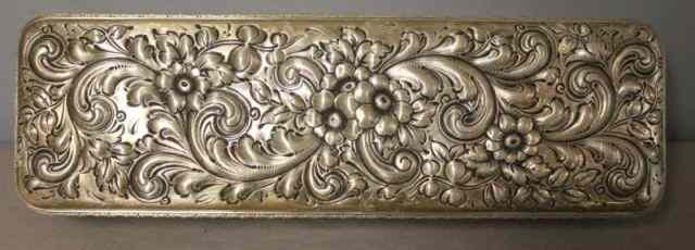 Appraisal: STERLING Bigelow Kennard Co Repousse Box With unusual bottom locking