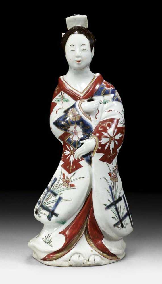 Appraisal: STANDING GEISHA Japan Arita circa H cm The kimono decorated