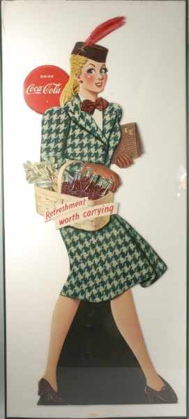 Appraisal: Life Size Cardboard Coca-Cola Girl Cutout Description Girl with basket