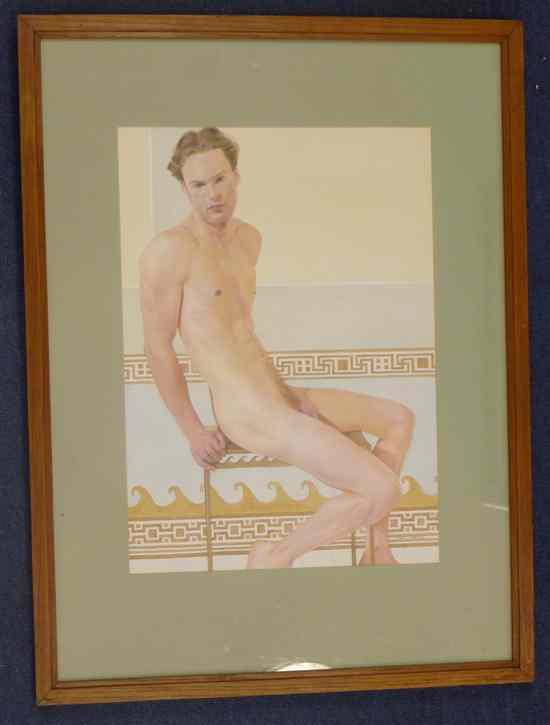 Appraisal: Stuart Feather watercolour Male nude signed x in Estimate -