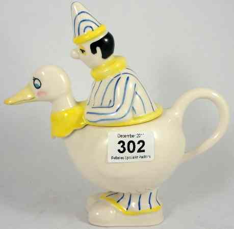 Appraisal: Carltonware Lustre Pottery Teapot of Clown and Duck height cm