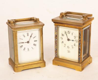 Appraisal: A gilt brass cased carriage clock fitted a French movement