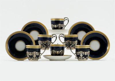 Appraisal: A Royal Worcester coffee set of six cups and saucers