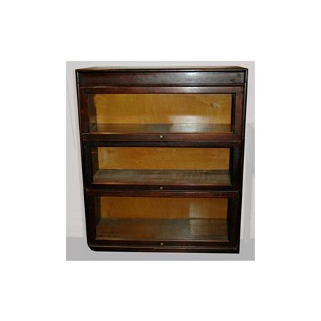 Appraisal: Mahogany and Glass Three-Door Legal Cabinet Estimate -