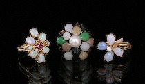 Appraisal: A Lot of Three Ladies' Gemstone Set Rings A lot