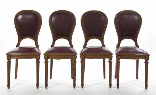 Appraisal: A Set of Four Louis XVI Style Side Chairs having