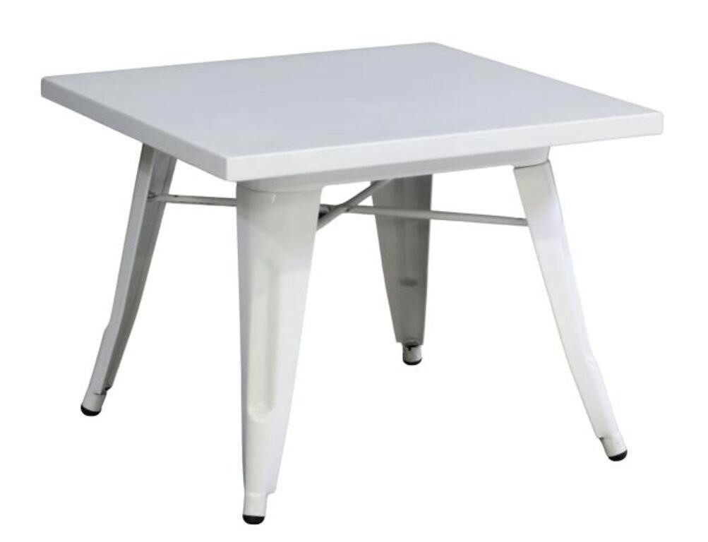 Appraisal: Contemporary white powder coated steel side table st c square