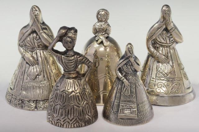 Appraisal: lot of Sterling and other silver figural bells including Peruvian