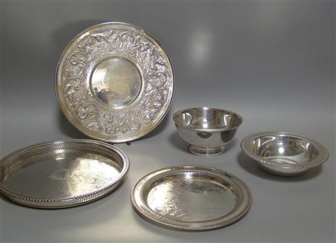 Appraisal: A COLLECTION OF PLATED SERVING PIECES Including a Gorham Revere