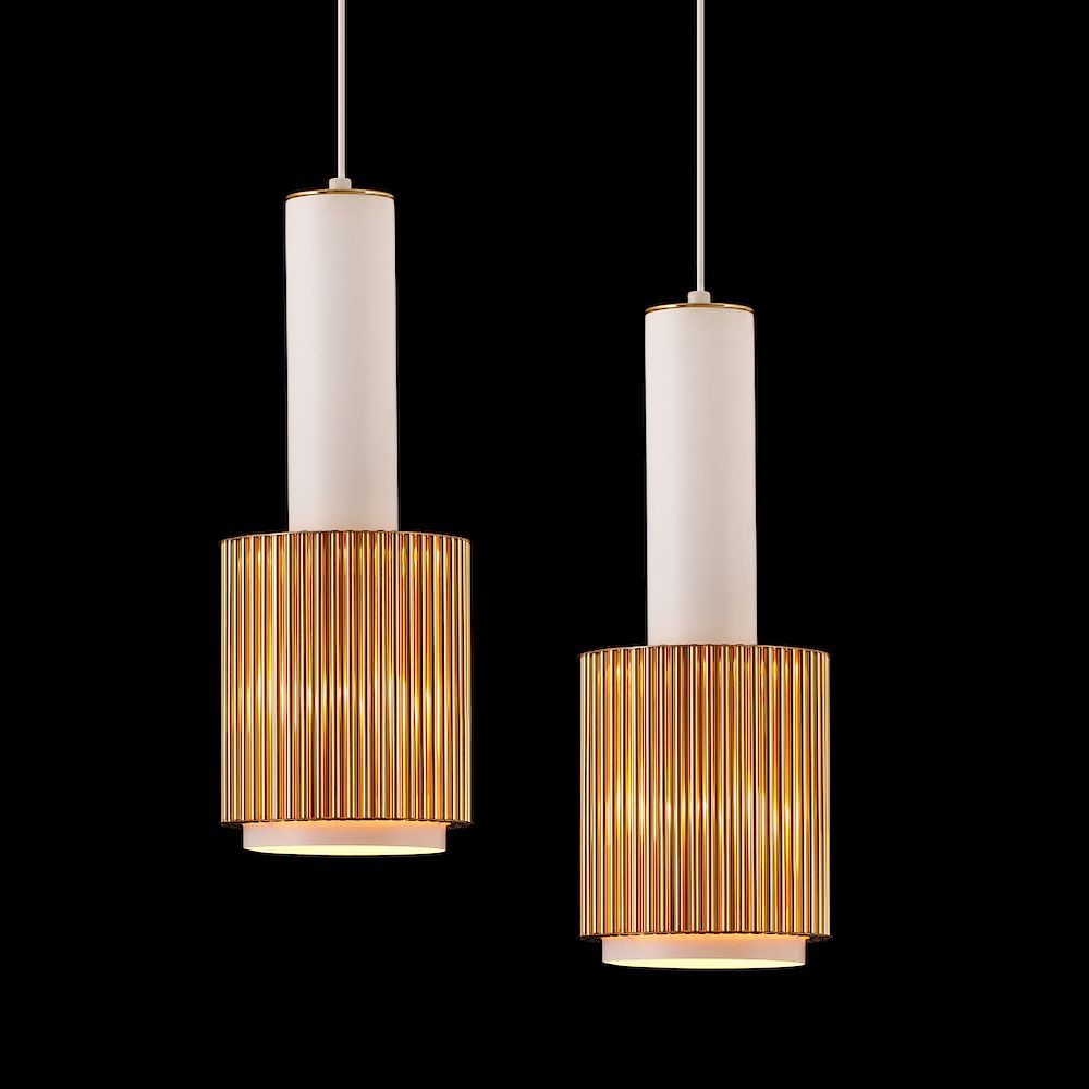 Appraisal: Alvar Aalto A sculptural pair of rare Aalto lamps manufactued