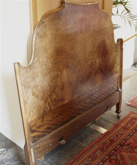 Appraisal: BURR WALNUT DOUBLE BED ATTRIBUTED WHYTOCK REID with a domed