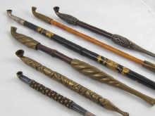 Appraisal: Six th Century Japanese pipes longest cm approx