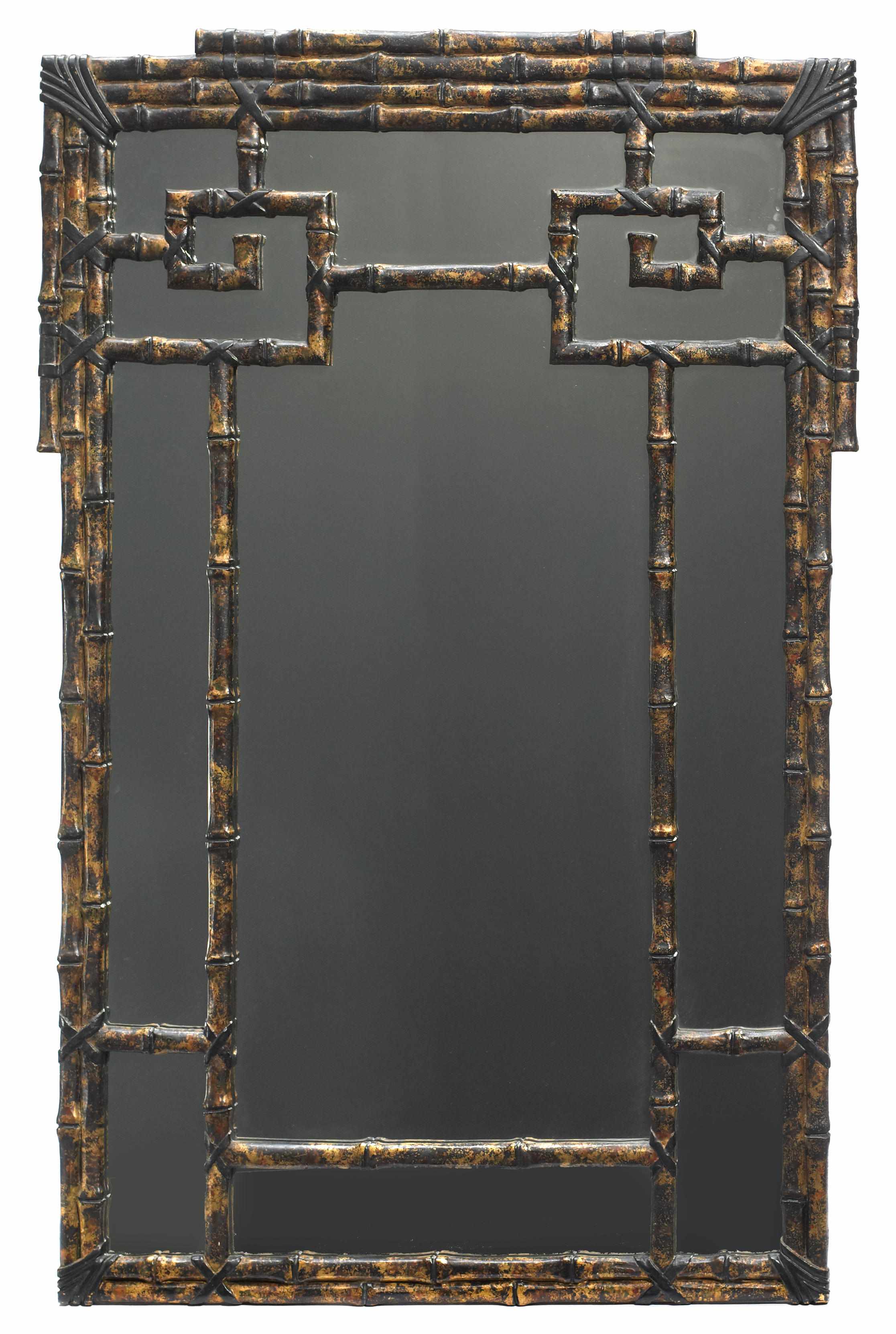 Appraisal: A contemporary faux bamboo sectional wall mirror height in cm