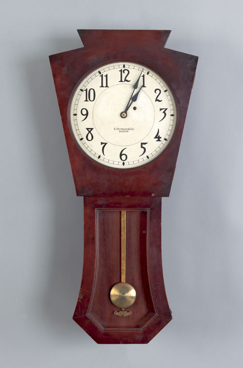 Appraisal: E Howard Co mahogany keystone regulator clock ca probably made