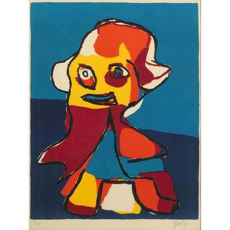 Appraisal: Karel Appel Dutch - Untitled screenprint in colors signed in