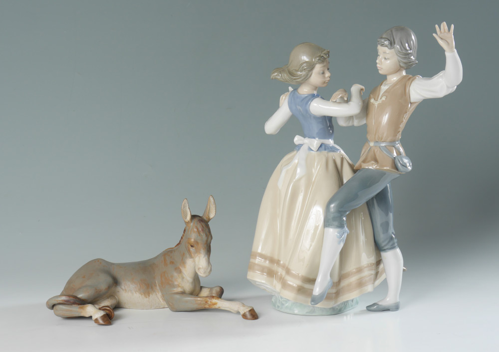 Appraisal: LLADRO PORCELAIN FIGURES ''DANCING THE POLKA'' Regino Torrijos sculptor issued