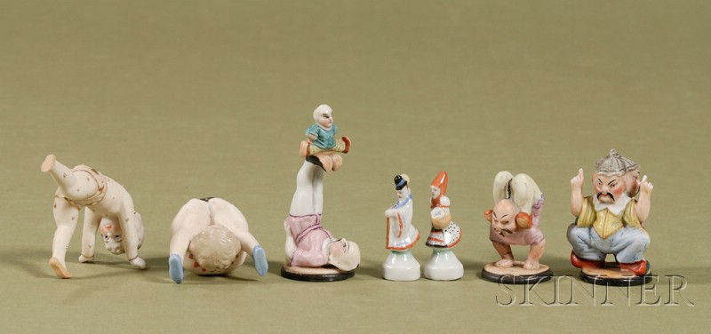 Appraisal: Group of Continental Bisque and Porcelain Miniature Figurines early th