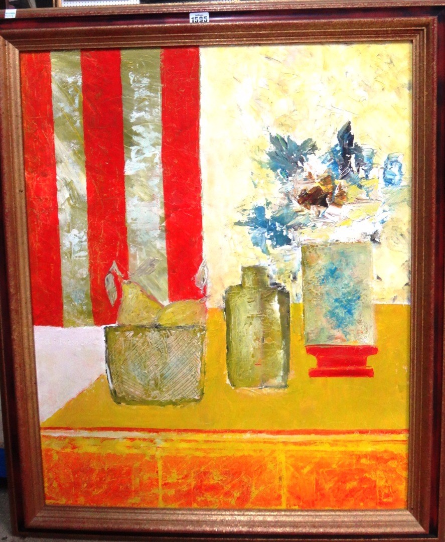 Appraisal: Jean le Petit Tresserve contemporary Still life oil on canvas