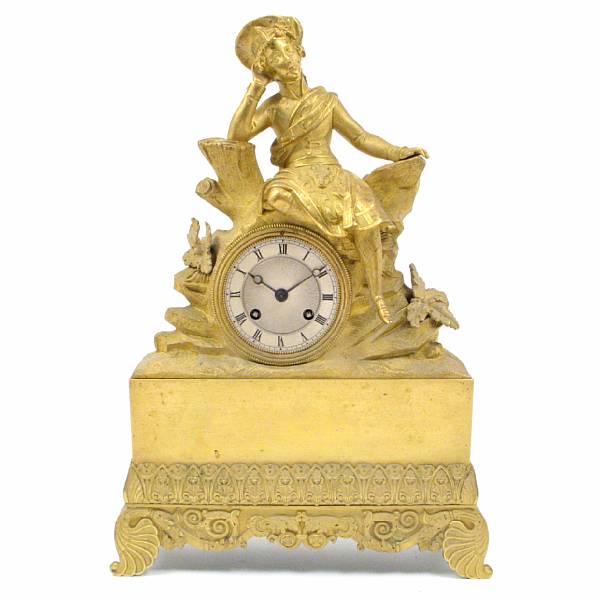 Appraisal: A Charles X gilt bronze mantel clock early th century