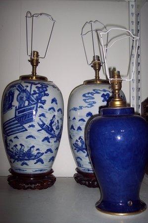 Appraisal: A pair of blue and white oviform vases Kangxi style