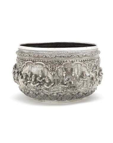 Appraisal: A fine late- th early- th century Burmese silver rice