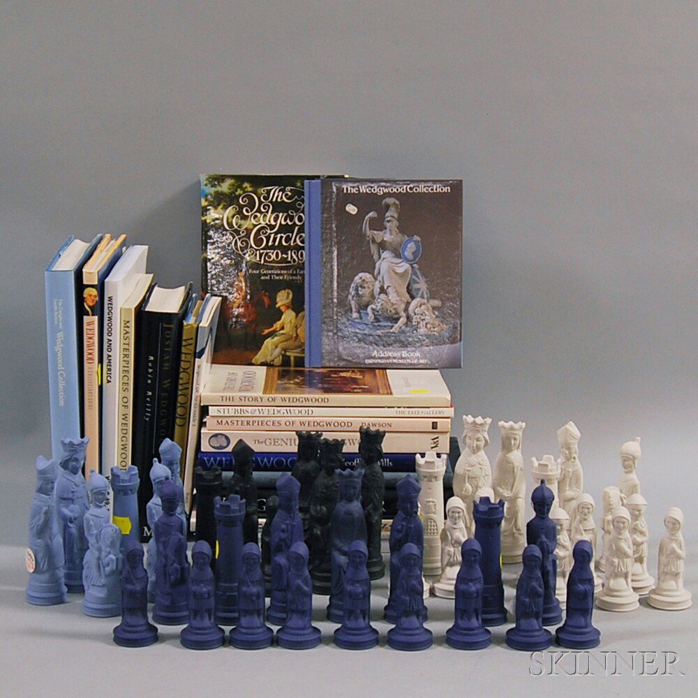 Appraisal: Forty-three Wedgwood Chess Pieces and Nineteen Wedgwood Reference Books th