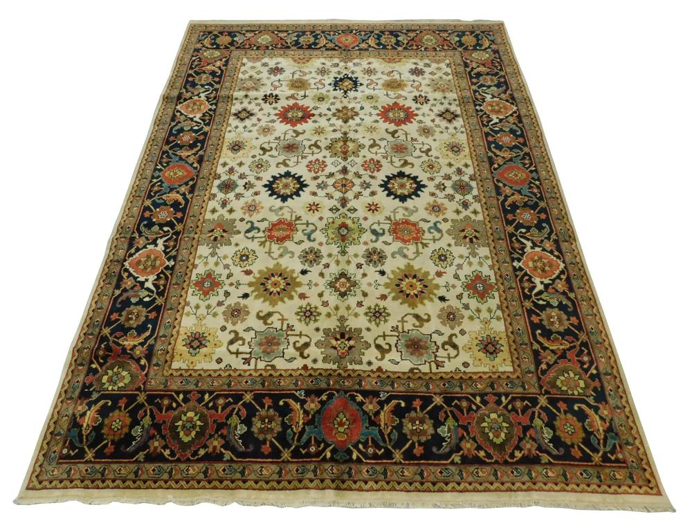 Appraisal: RUG Agra Mahal ' x ' hand-woven wool cream field