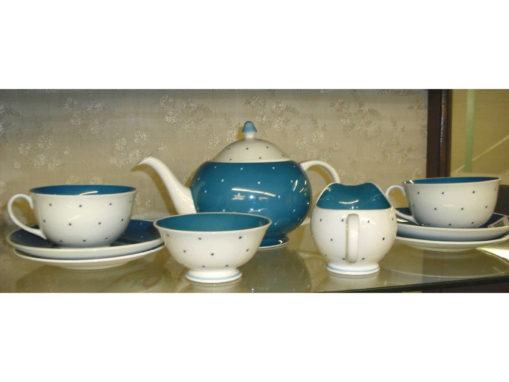 Appraisal: Susie Cooper Quail shape blue 'Polka Dot' bone china tea