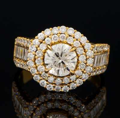 Appraisal: A Ladies' Diamond Ring k yellow gold ring with a