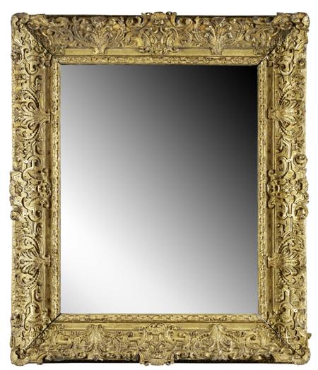 Appraisal: GOOD CARVED GILTWOOD PICTURE FRAME WALL MIRROR LATE TH EARLY