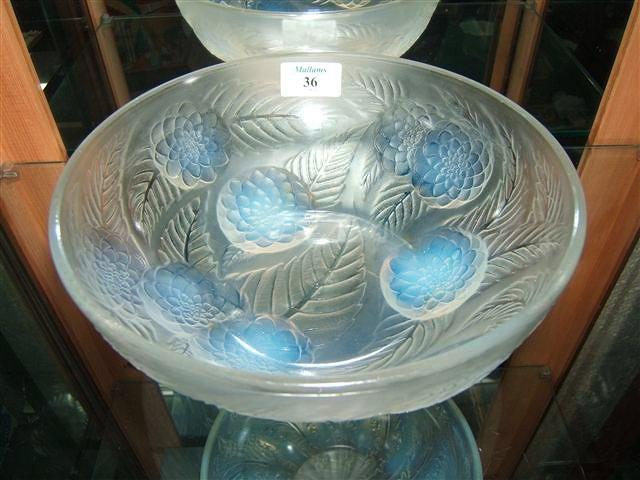 Appraisal: A Lalique 'Dahlias' bowl with moulded 'R Lalique France' mark