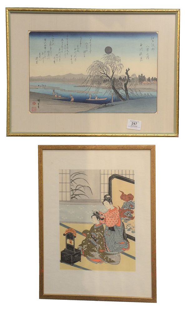 Appraisal: Group of Six Japanese Woodblock Prints to include one Ando