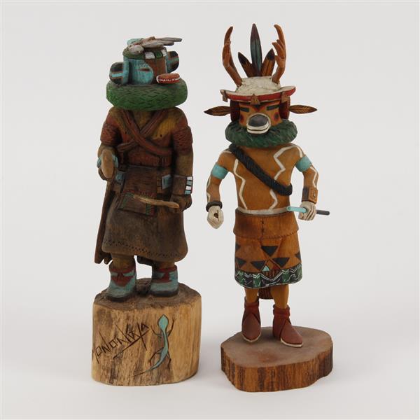 Appraisal: Two Native American Hopi Kachina Dolls Both signed H tallest