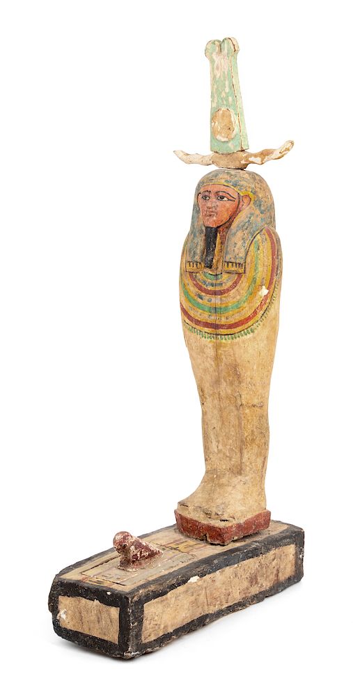 Appraisal: An Egyptian Painted Wood Ptah-Sokar-Osiris Height inches An Egyptian Painted