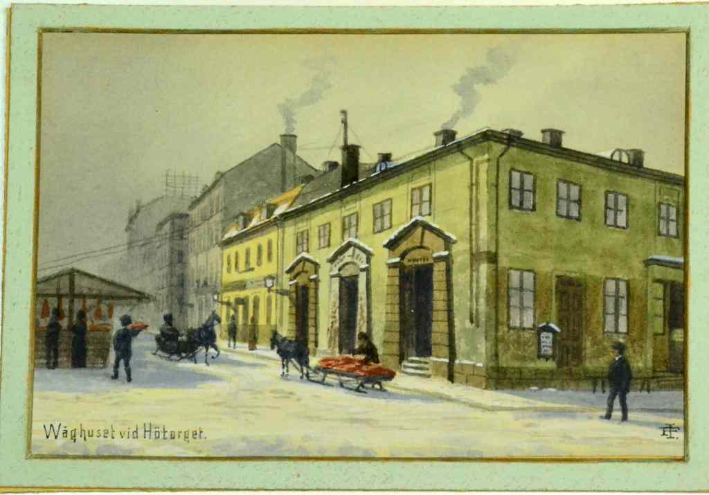 Appraisal: Fredrik Isberg Watercolor Painting on Card StockDepicting 'Kallaren Kronan vid