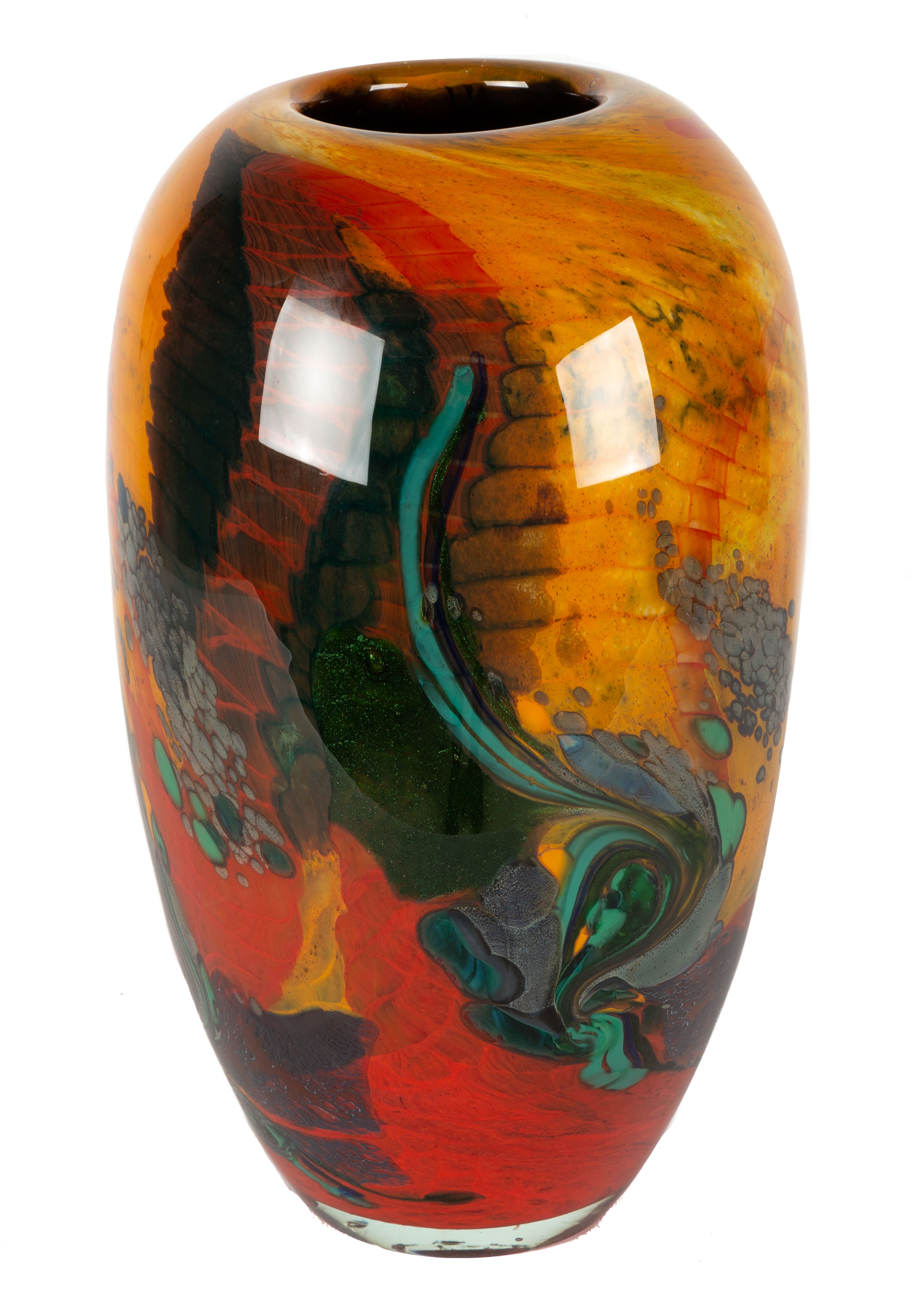 Appraisal: ROBERT PIERINI FRENCH B BLOWN GLASS VASE signed on base