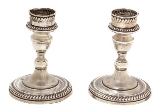 Appraisal: Sale Lot A Pair of American Weighted Silver Candlesticks Arrowsmith