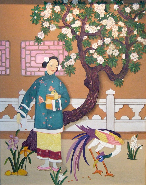 Appraisal: Moutopin Oriental Scene c tempera board x unsigned artist is