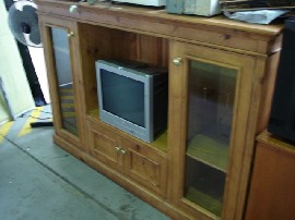 Appraisal: Timber glass cabinet