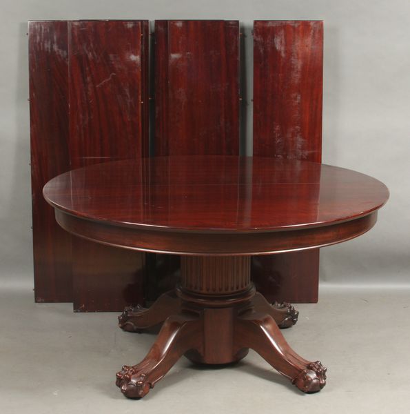 Appraisal: Late th Century fancy round mahogany claw-foot table h x