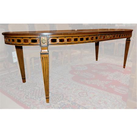 Appraisal: Neoclassical Style Banded Mahogany Dining Table Estimate -