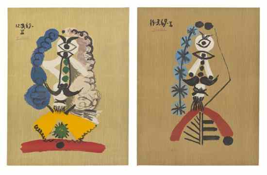 Appraisal: After Pablo Picasso Spanish - Imaginary Portraits a pair of